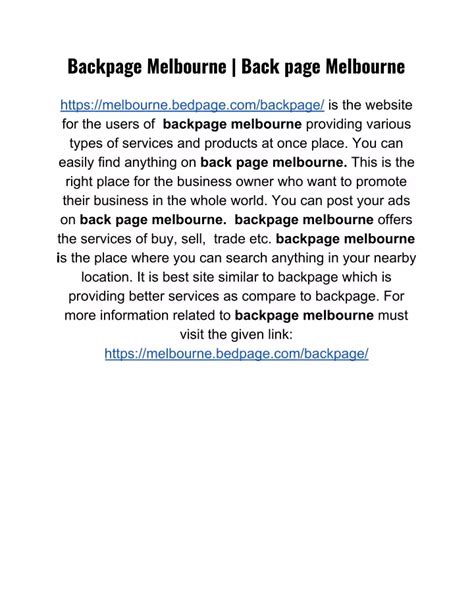 backpage melb|Melbourne Backpage